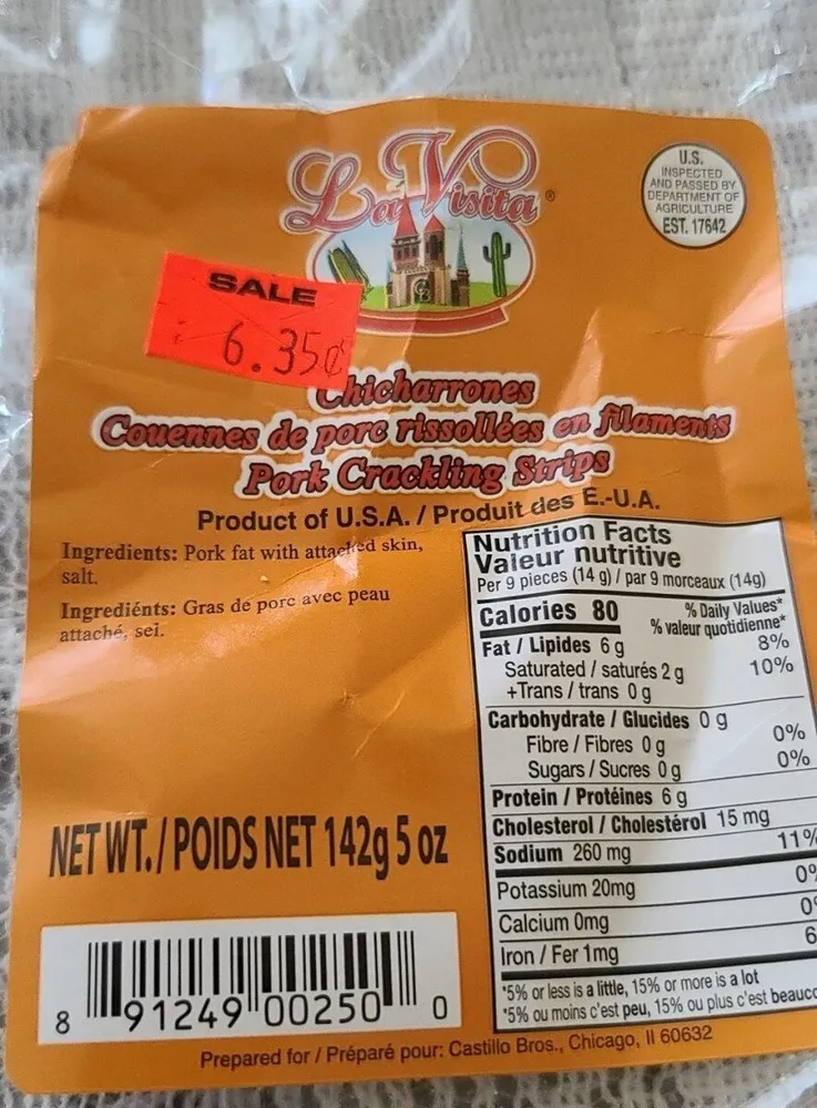 Pork cracking strips