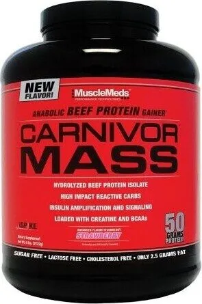 Muscle Meds Carnivor Mass, Strawberry, 5.7 LB