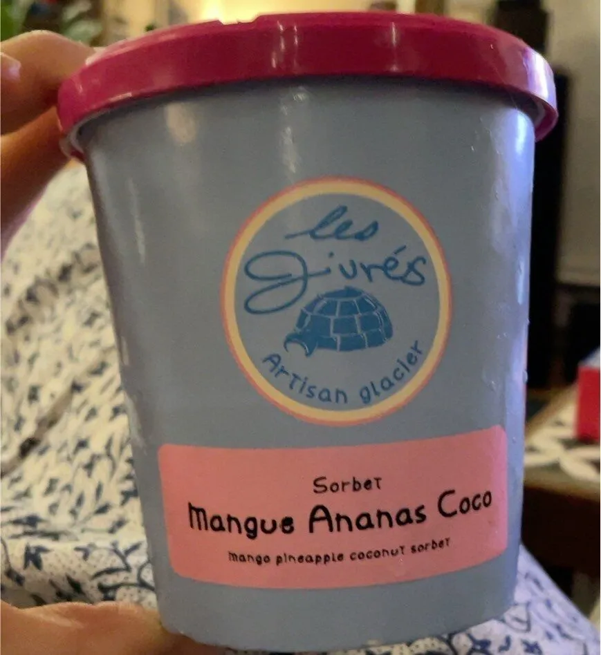 Sorbet mangue ananas coco