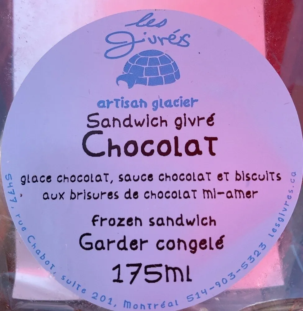 Sandwich givré chocolat