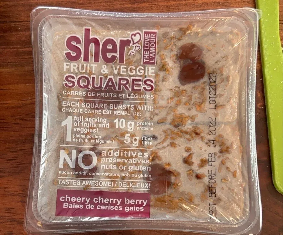 Sher fruit snd veggie squares