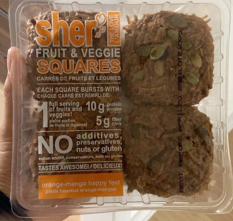 Orange-Mango Happy Feet Fruit & Veggie Squares
