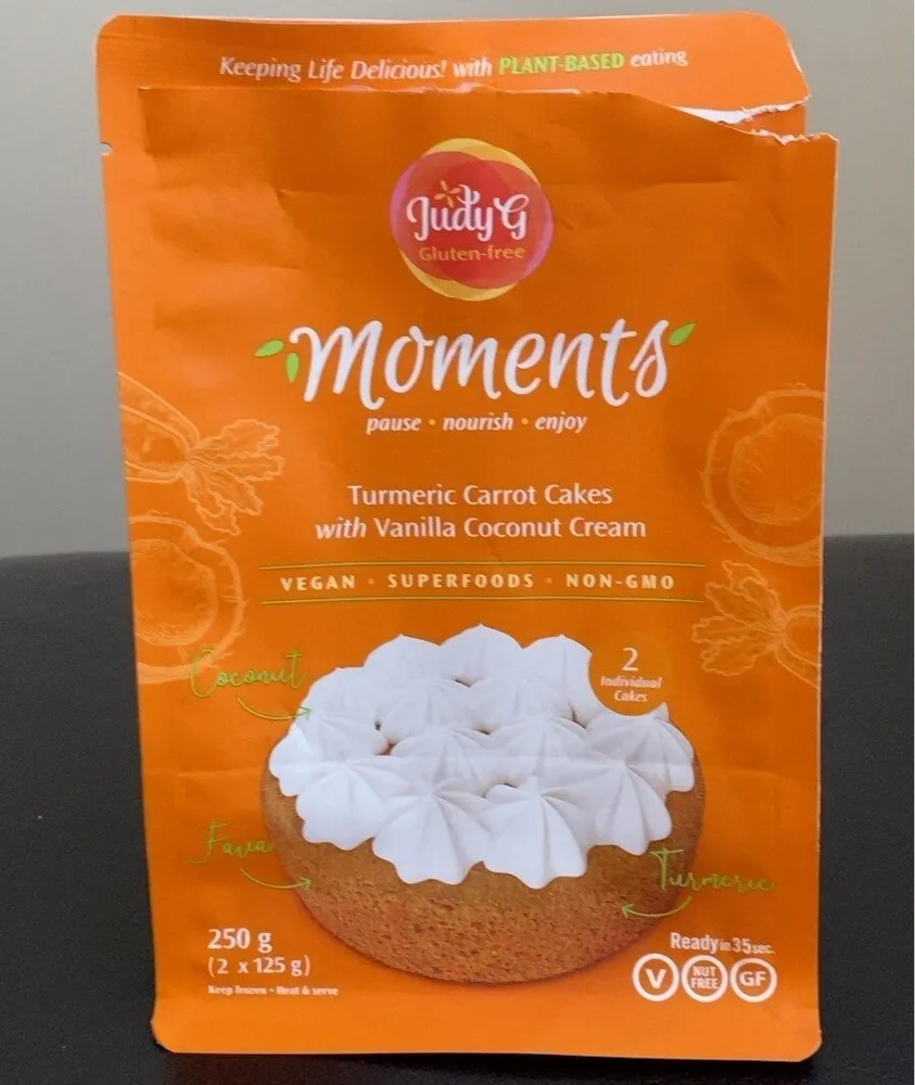 Turmeric Carrot Cakes with Vanilla Coconut Cream