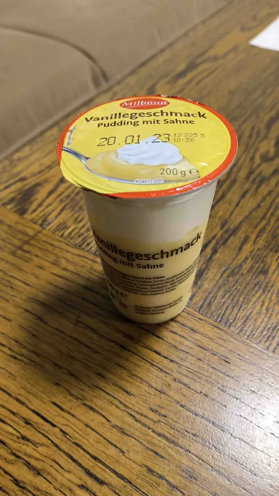 Pudding mit Sahne Vanillegeschmack
