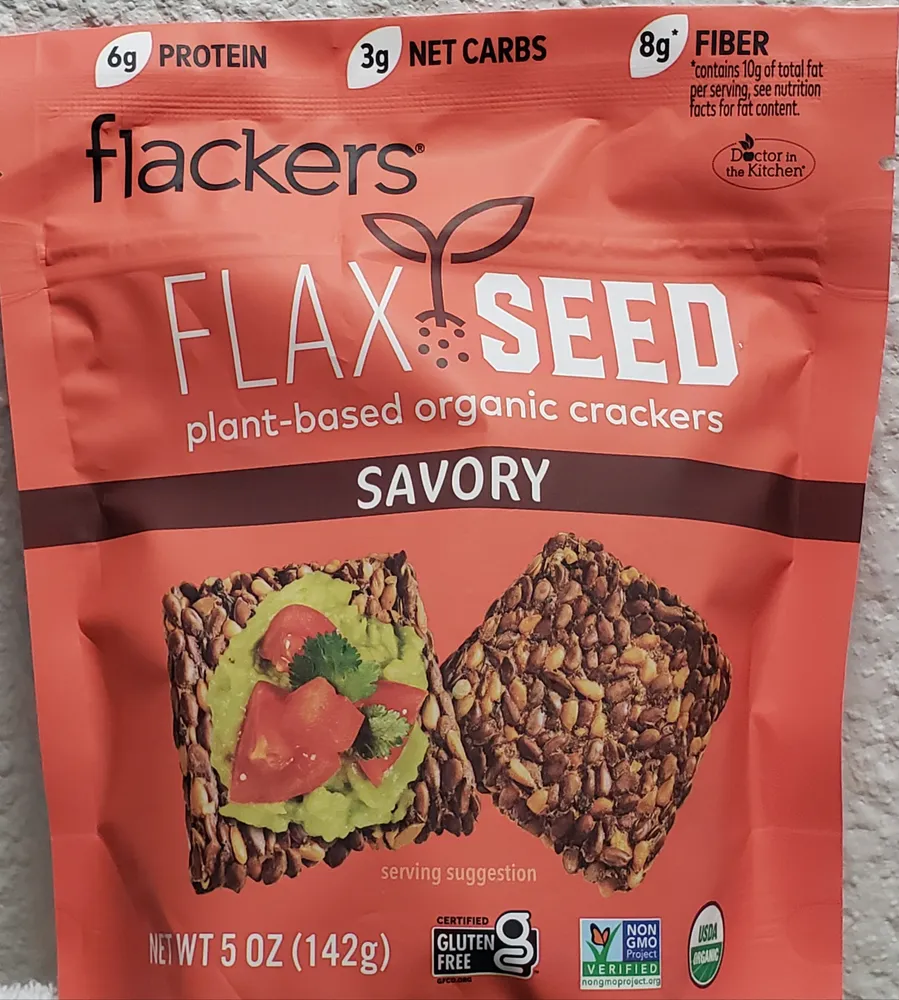 Flackers Organic Flax Seed Crackers - Savory