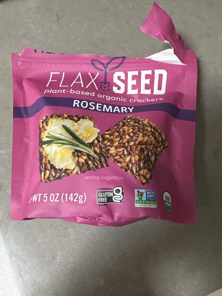 FLAX SEED plant-based organic crackers ROSEMARY