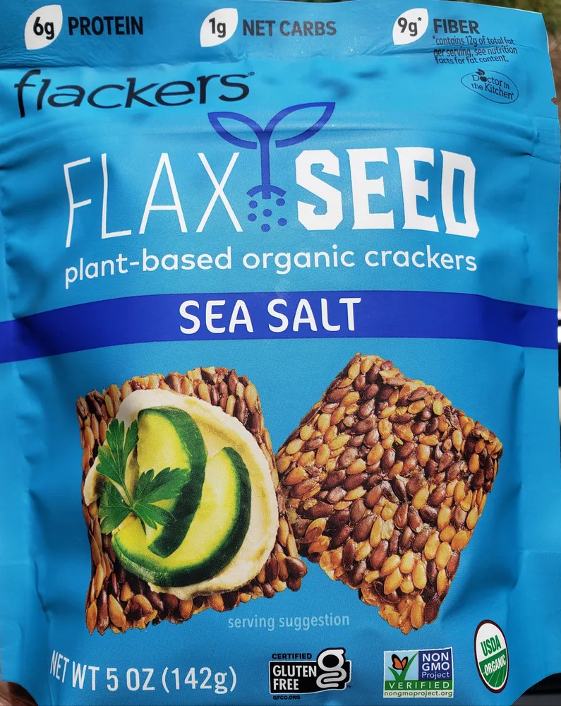 Flackers Organic Flax Seed Crackers - Sea Salt