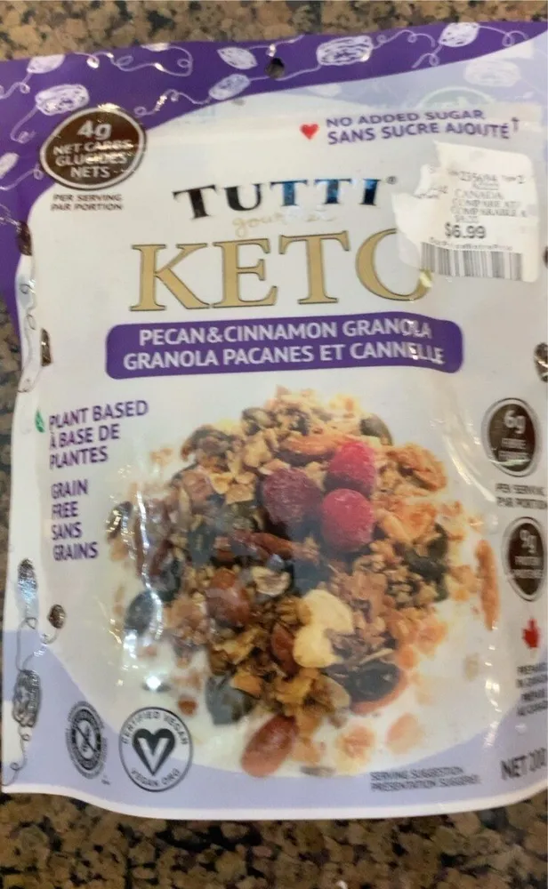 Tutti keto pecan & cinnamon granola
