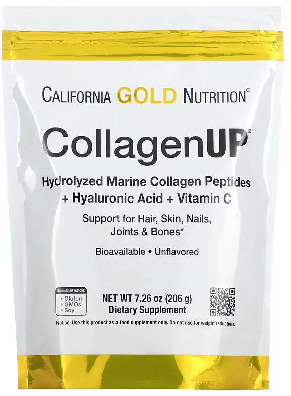 California Gold Nutrition, CollagenUP, Hydrolyzed Marine Collagen Peptides with Hyaluronic Acid and Vitamin C, Unflavored