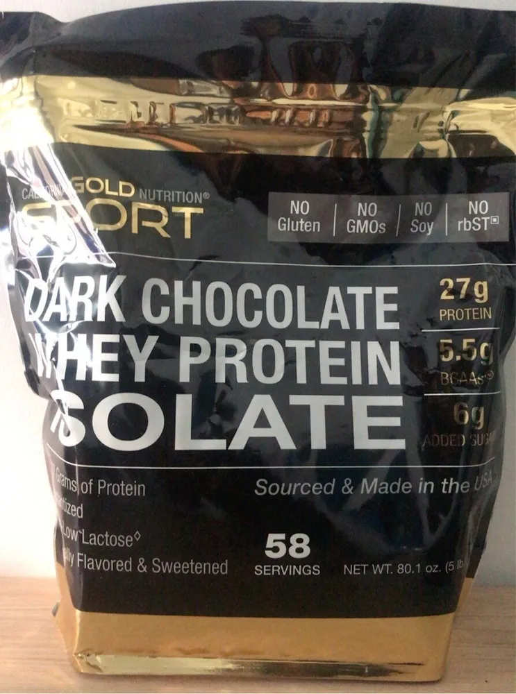 Dark chocolate whey protein isolate