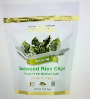 Chips de arroz con algas marinas, wasabi