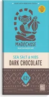 Organic Sea Salt & Nibs Dark Chocolate Bar 63% Cocoa
