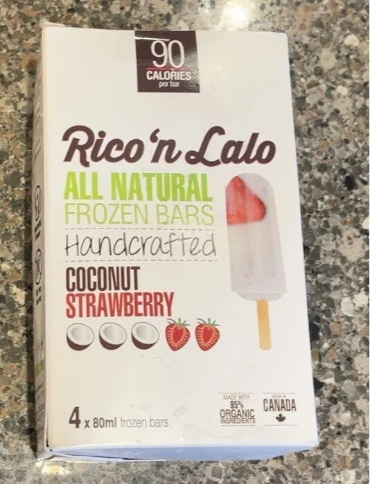 All Natural Frozen Bars Coconut Strawberry