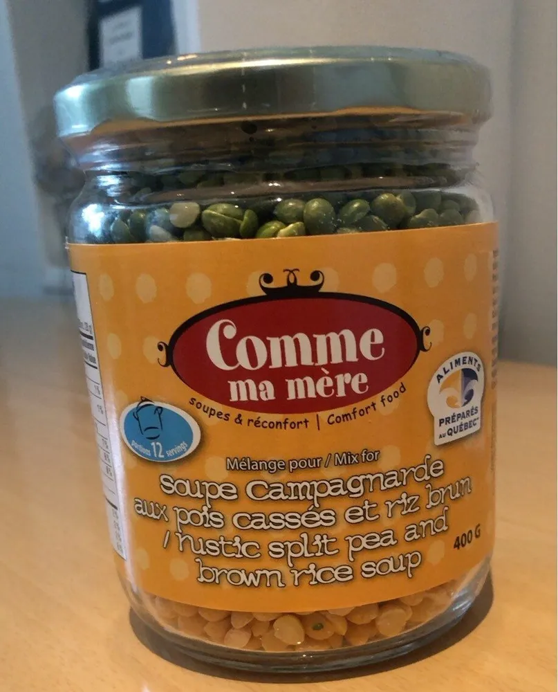 Soupe campagnarde aux pois casses et riz brun