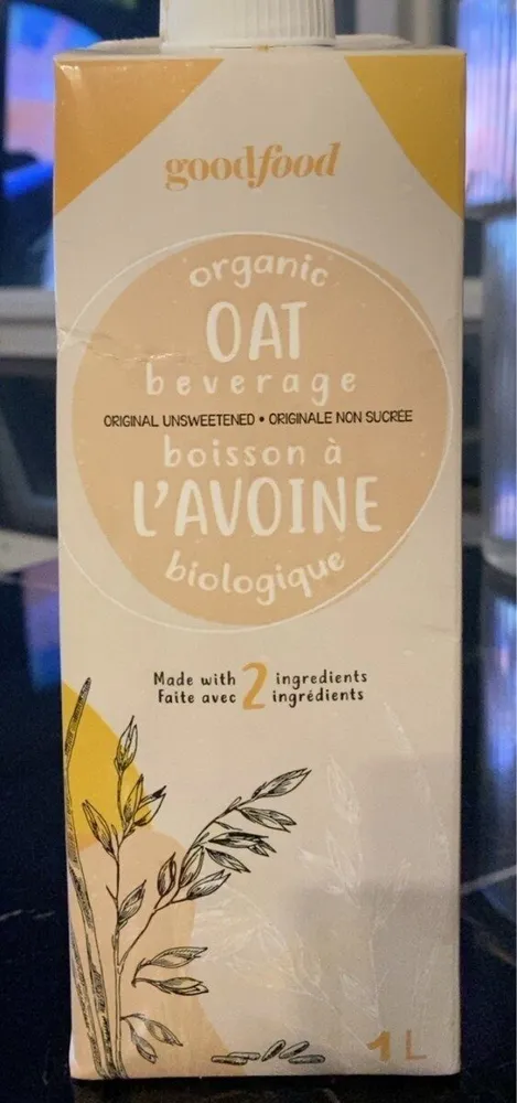 Organic oat beverage