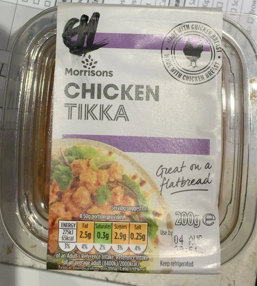 wrisons CHICKEN TIKKA 1.6 0.4 2.1 0.39 SAVOURY CHE