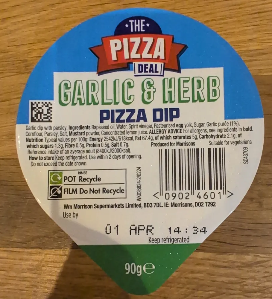 Garlic & Herb Pizza Dip