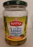 Olives vertes dénoyautées réduites en sel