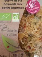 crevettes au curry et riz basmati aux petits legumes