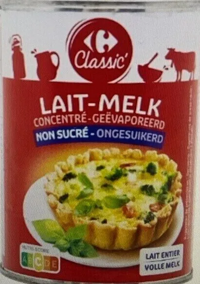 Lait concentré Entier Non sucré Carrefour Classic