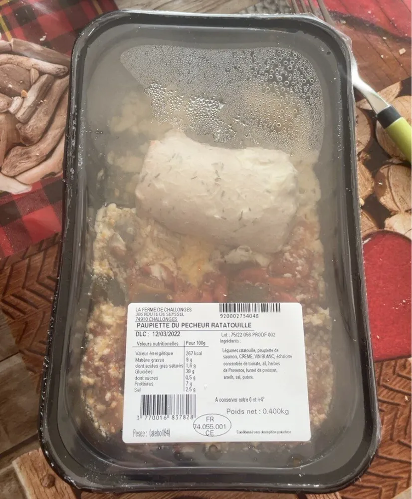 Paupiette du pecheur ratatouille