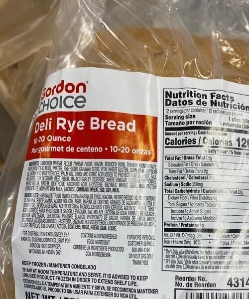 Deli rye bread