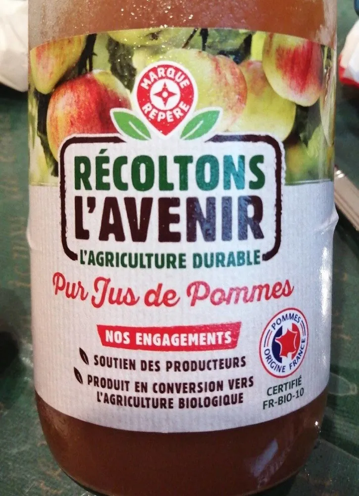 Jus de pomme marque repéré récoltons l'avenir