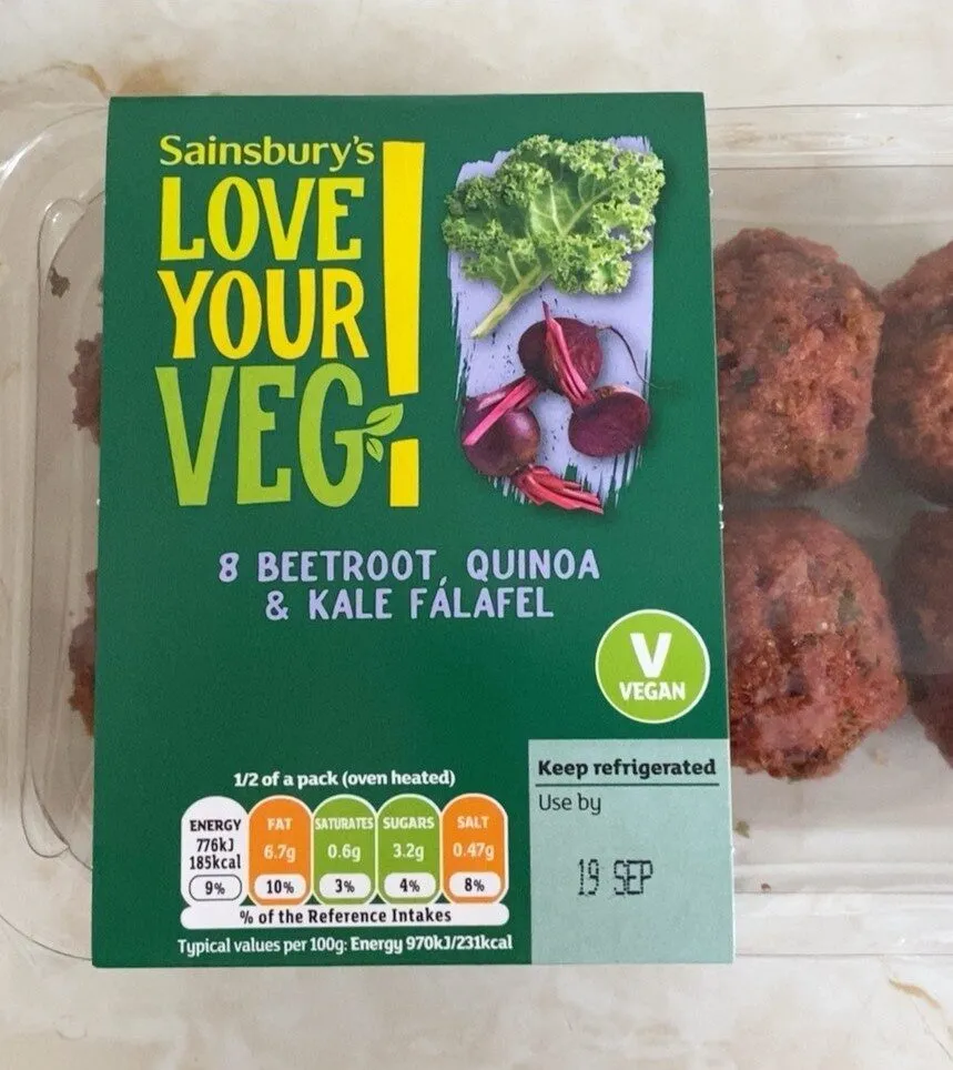 Beetroot quinoa kale falafel