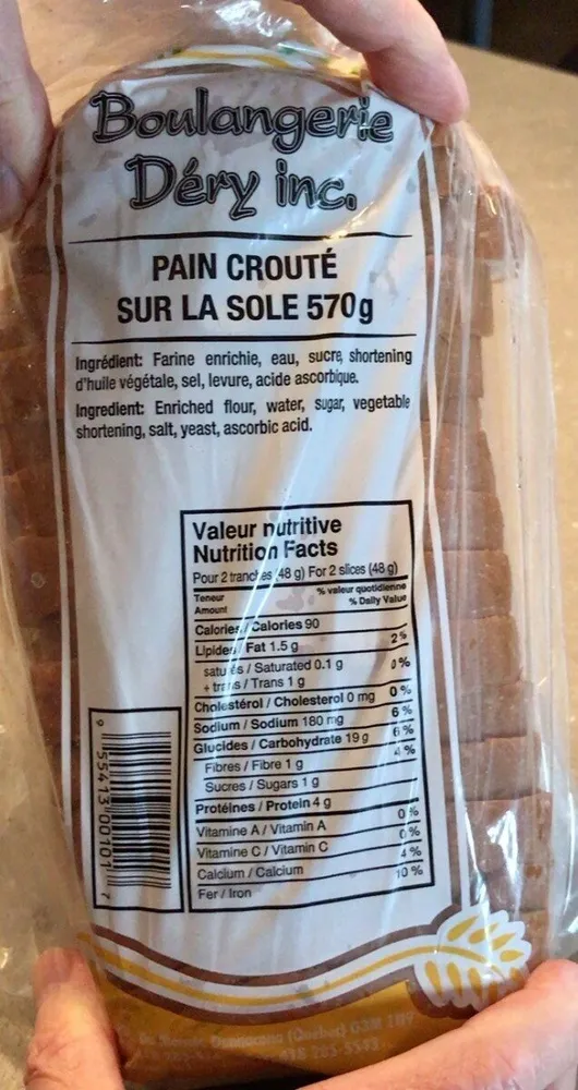 Pain crouté sur la sole 570g