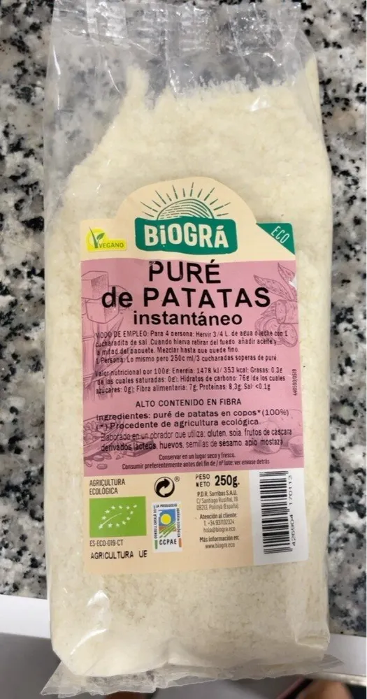 Pure de patatas instantaneo