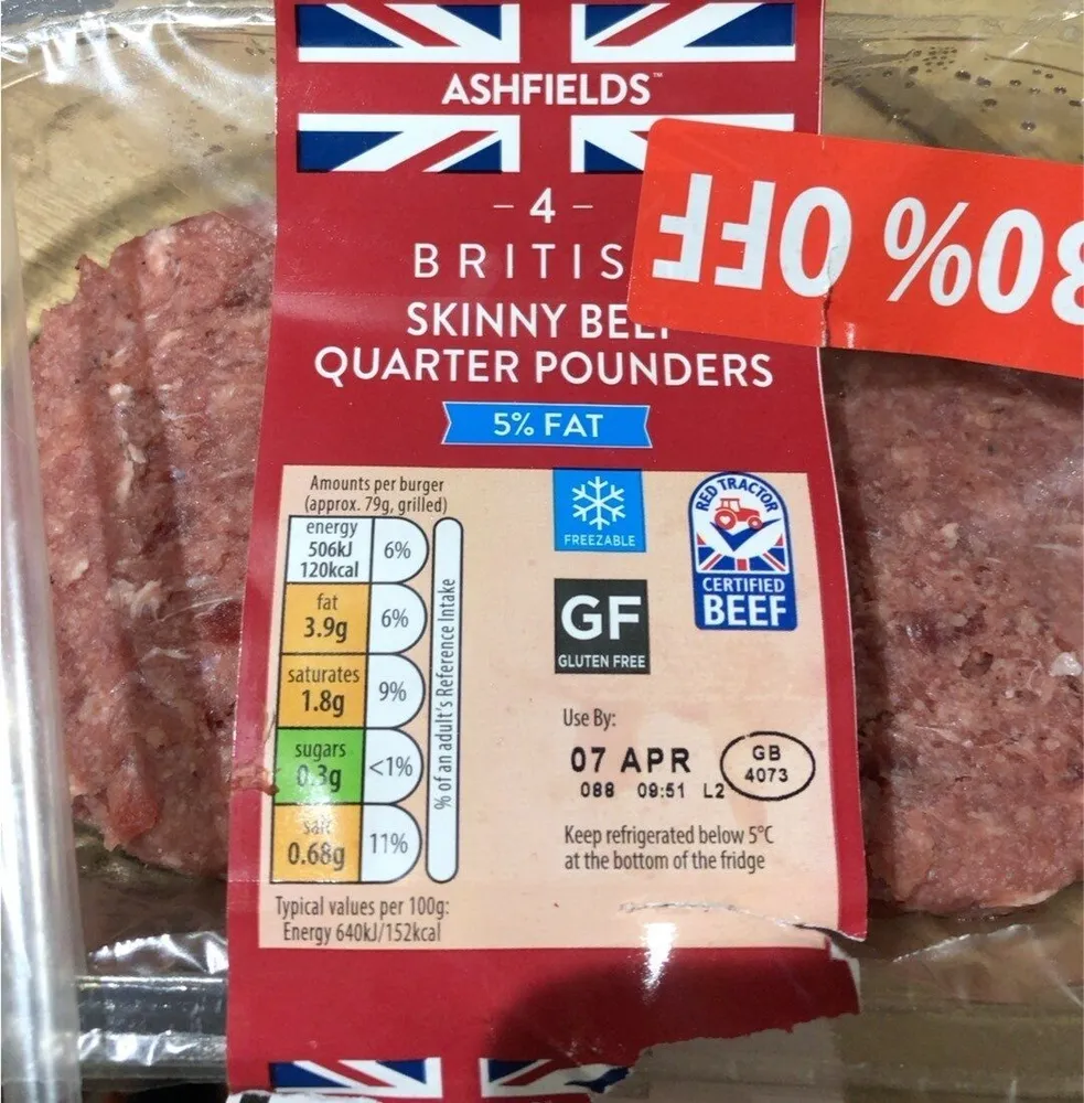Skinny beef quarter pounders