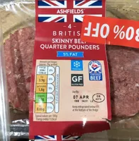 Skinny beef quarter pounders