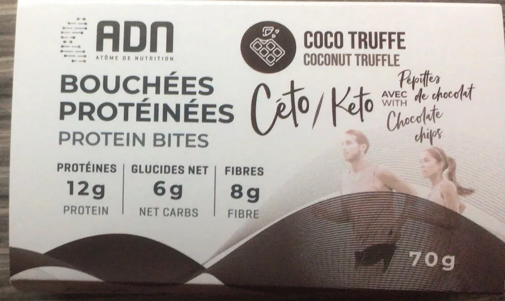 Keto coconut truffle protein bites