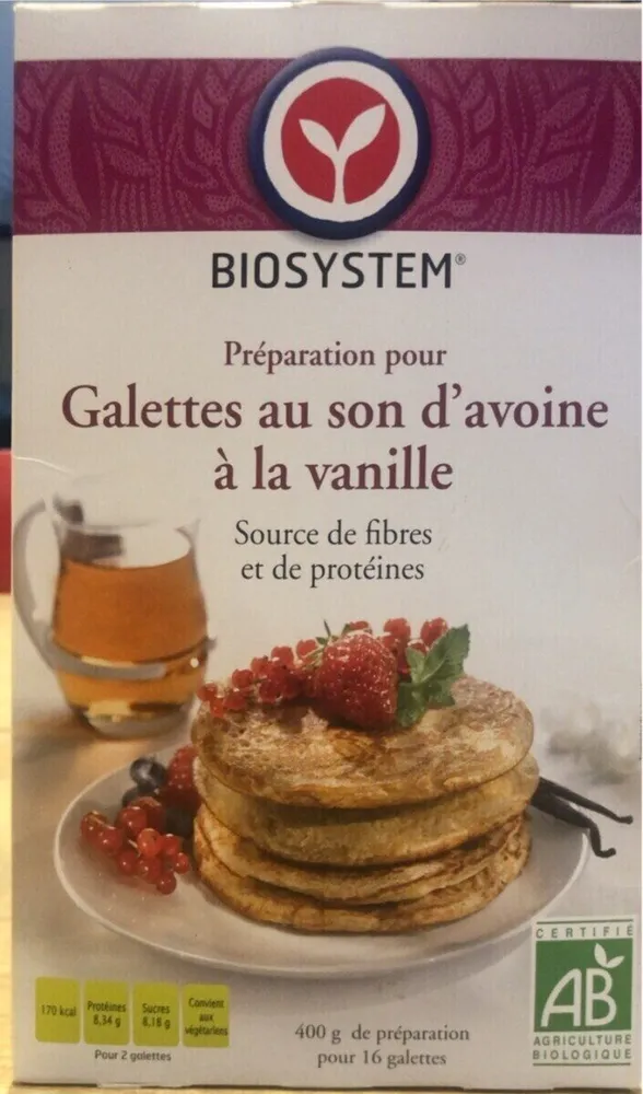 Preparation pour Galette au son d’avoine à la vanille