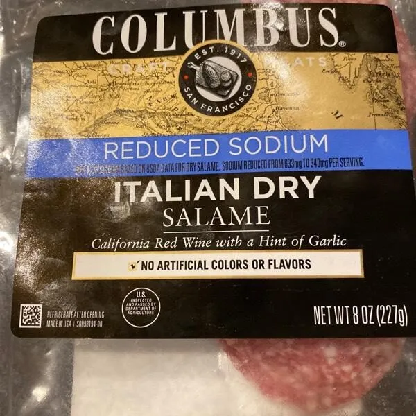 Reduced sodium salami