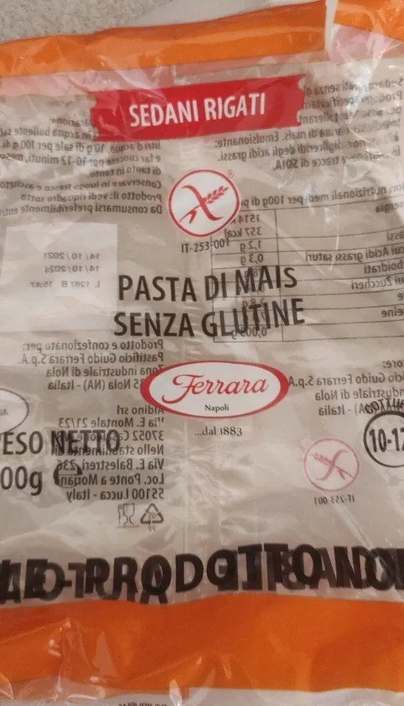 Pasta di mais  senza glutine