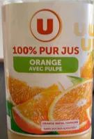 100% pur jus orange avec pulpe