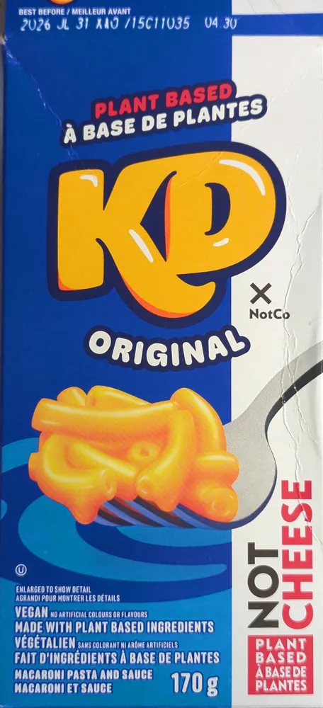 KD Original Plant Based Macaroni Pasta and Sauce