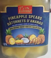 Pineapple spears with coconut water