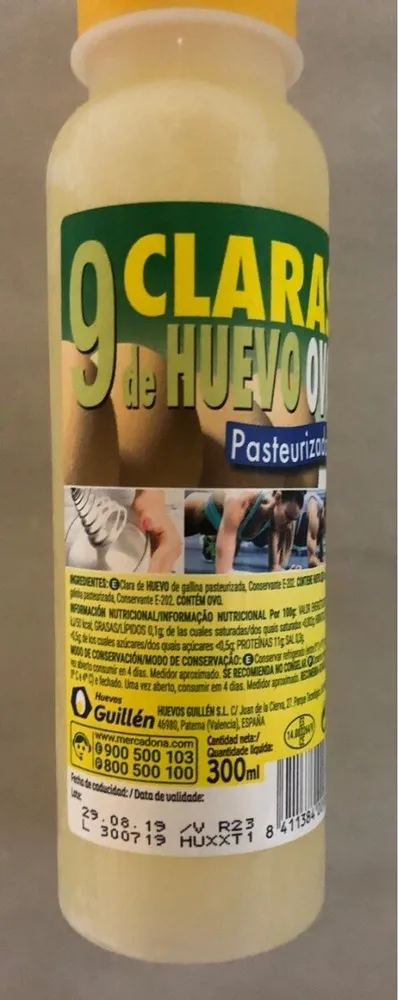 Claras de huevo pasteurizadas