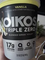 TRIPLE ZERO BLENDED GREEK YOGURT VANILLA FLAVORED WITH OTHER NATURAL FLAVORS