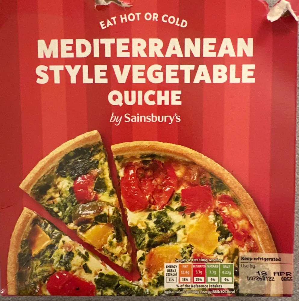 Mediterranean Style Vegetable Quiche