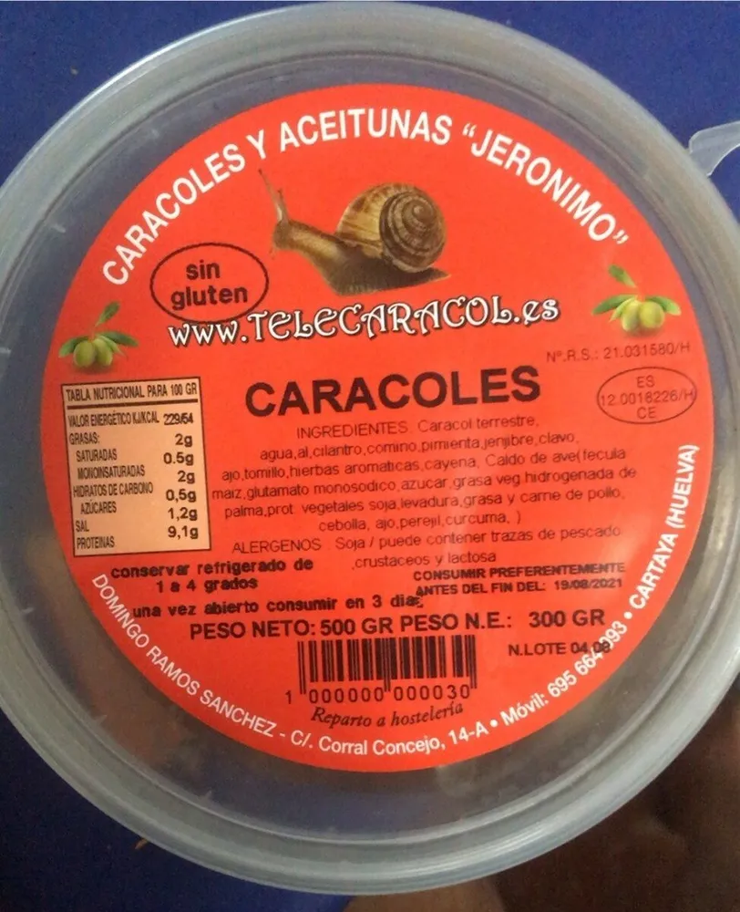 Caracoles cocinados