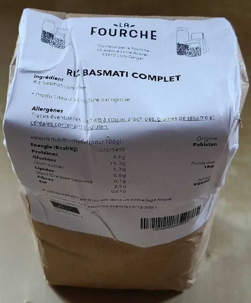 Riz basmati complet