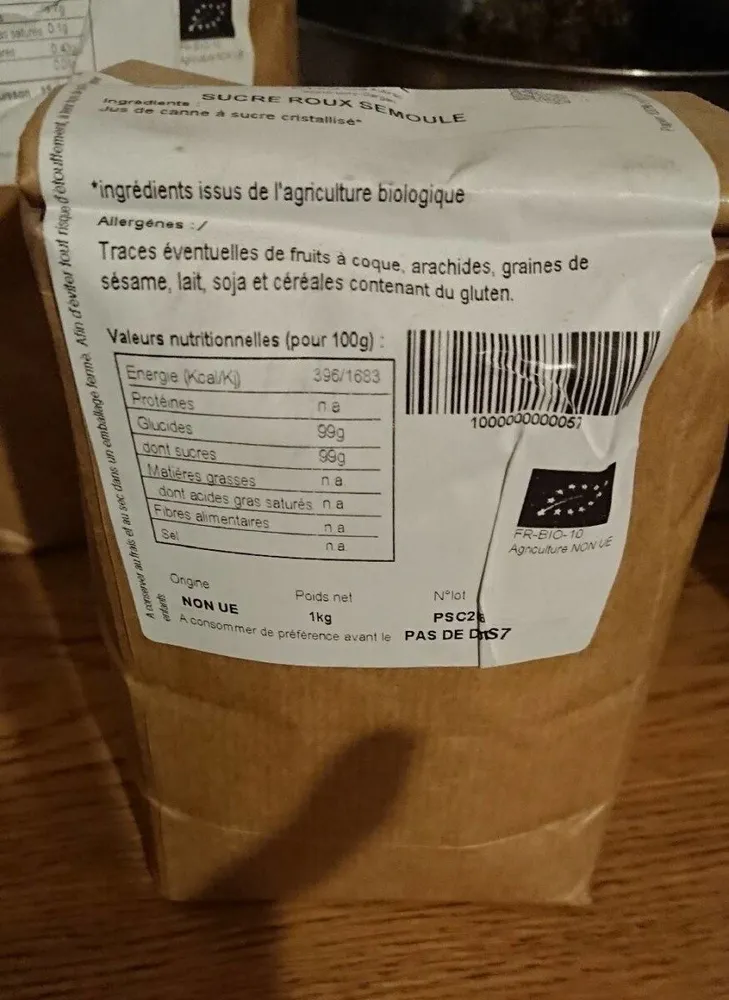 Sucre roux semoule