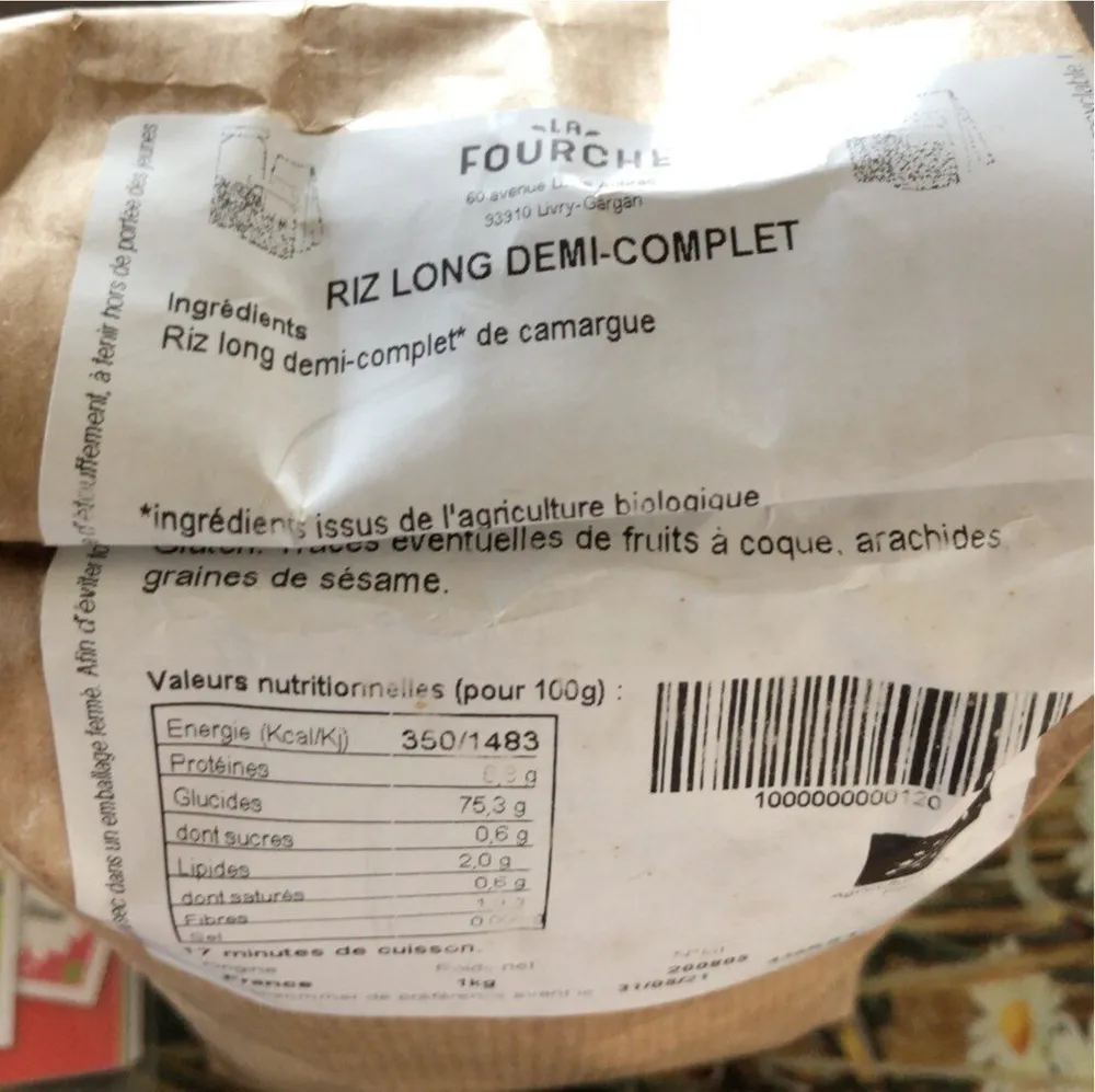 Riz long demi complet camargue