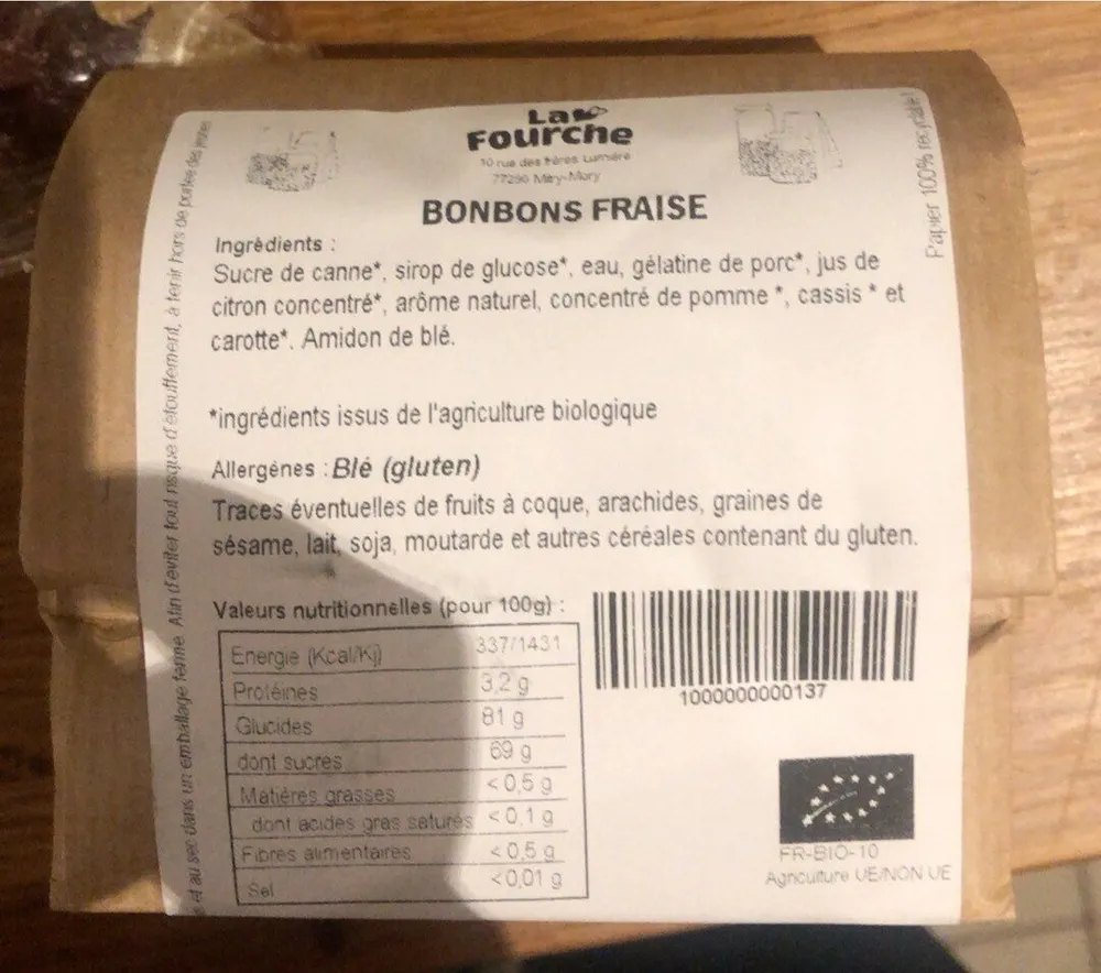 Bonbons fraise