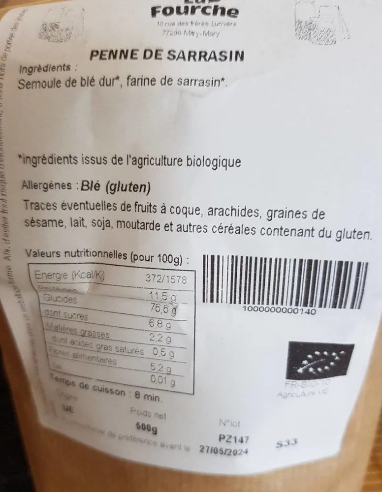 Penne de sarrasin