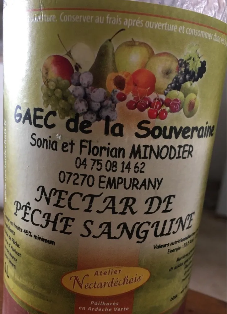 Nectar de peche sanguine