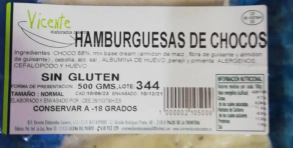 Hamburguesas de chocos